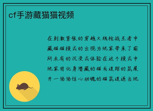 cf手游藏猫猫视频